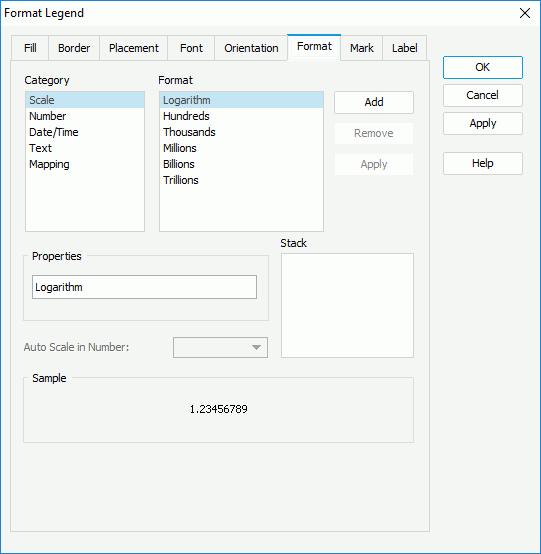 Format Legend Dialog Box